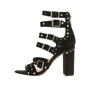 Sam Edelman Strappy Black Stud High Heels 4.5" Size 7.5